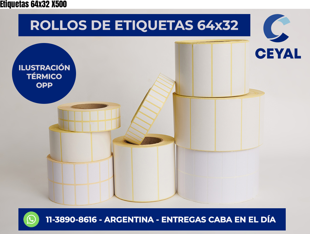 Etiquetas 64×32 X500