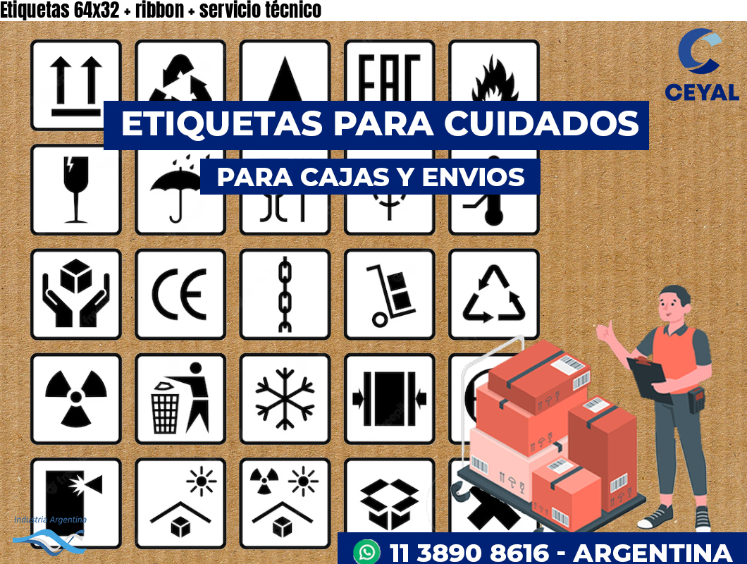 Etiquetas 64x32 ribbon servicio técnico