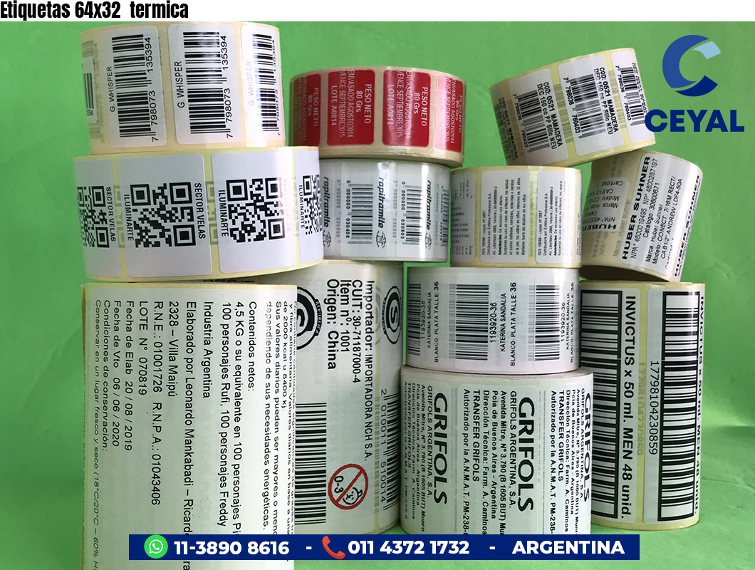 Etiquetas 64x32  termica