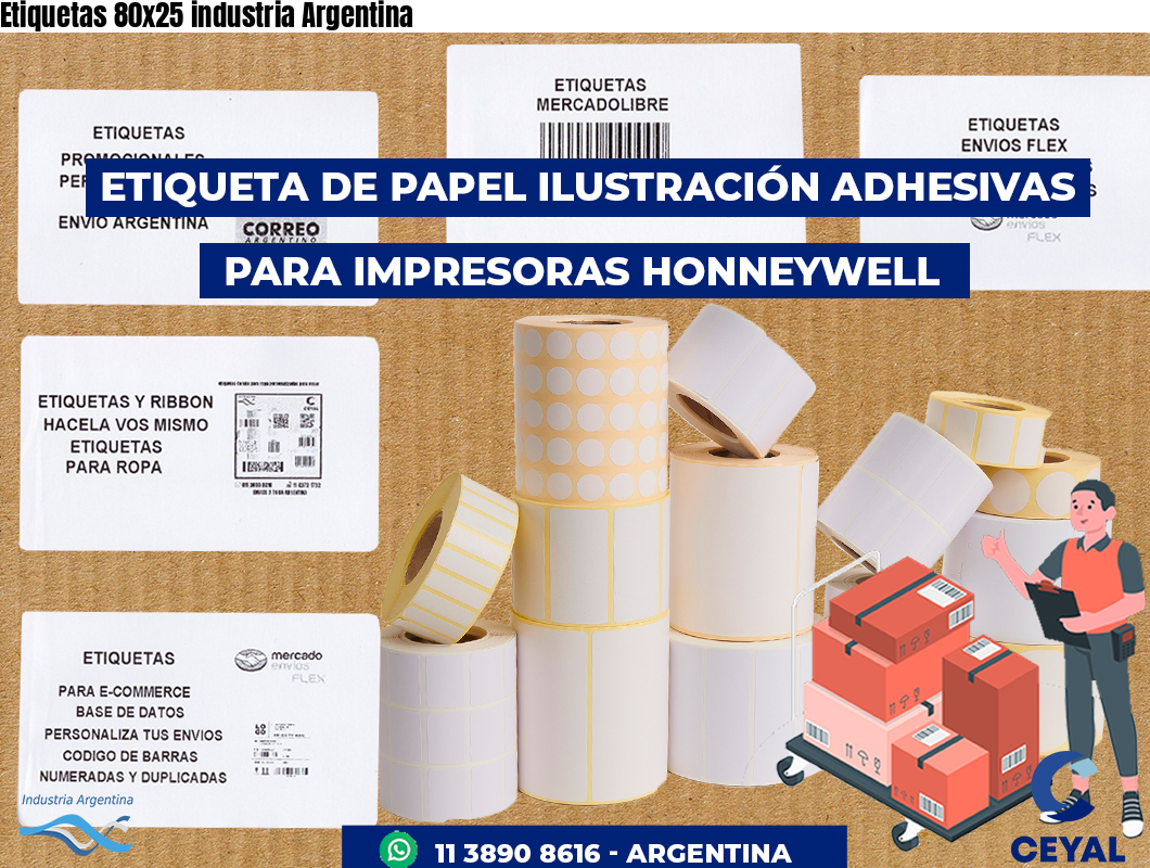 Etiquetas 80x25 industria Argentina