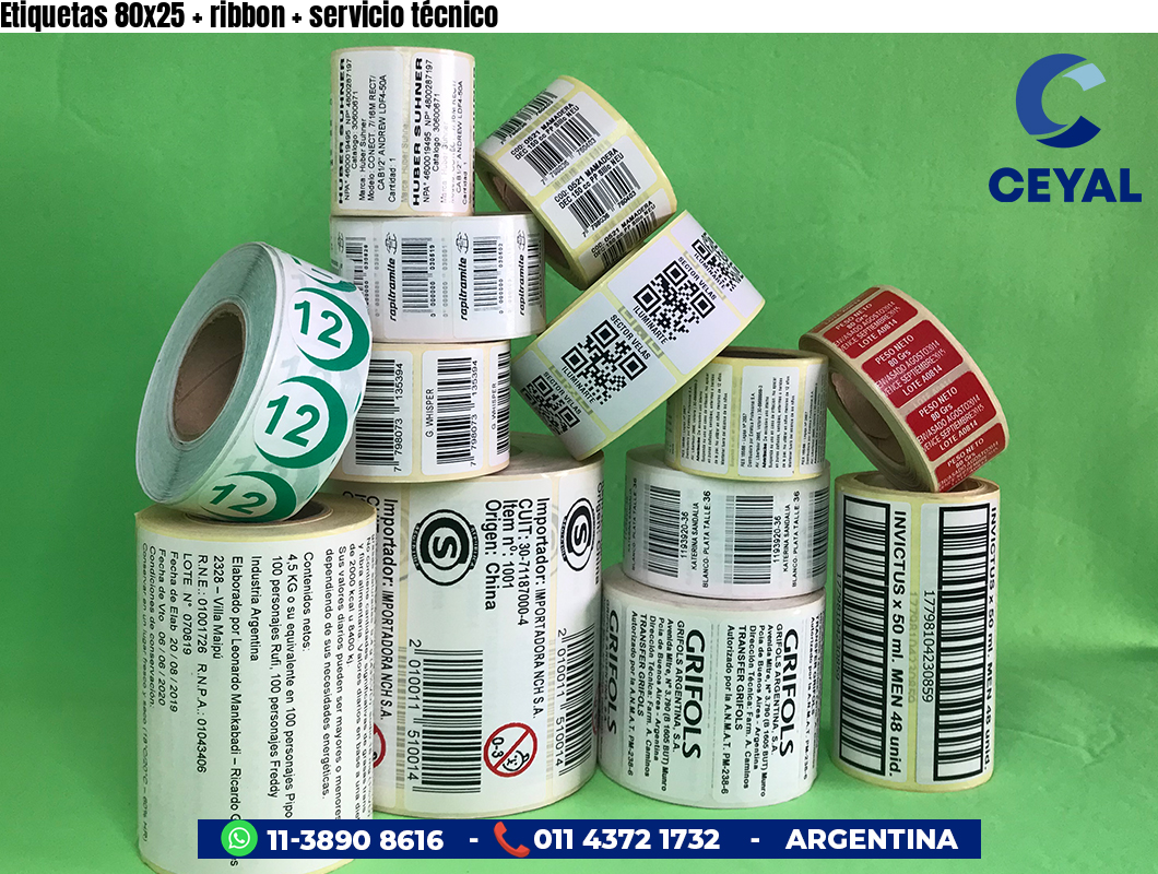 Etiquetas 80x25 ribbon servicio técnico