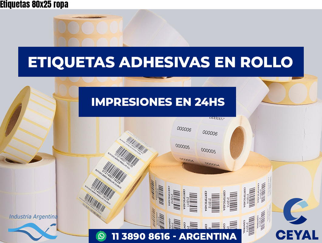 Etiquetas 80x25 ropa