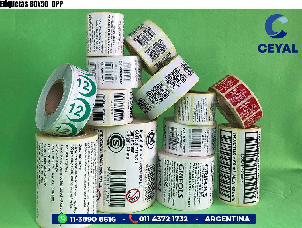 Etiquetas 80x50 OPP