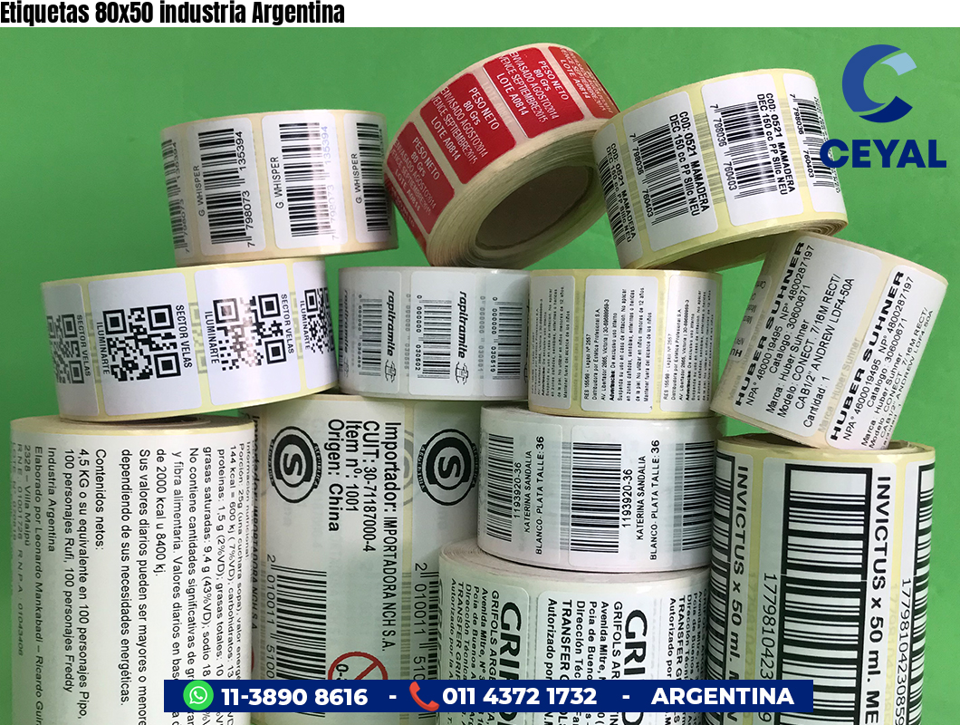 Etiquetas 80x50 industria Argentina