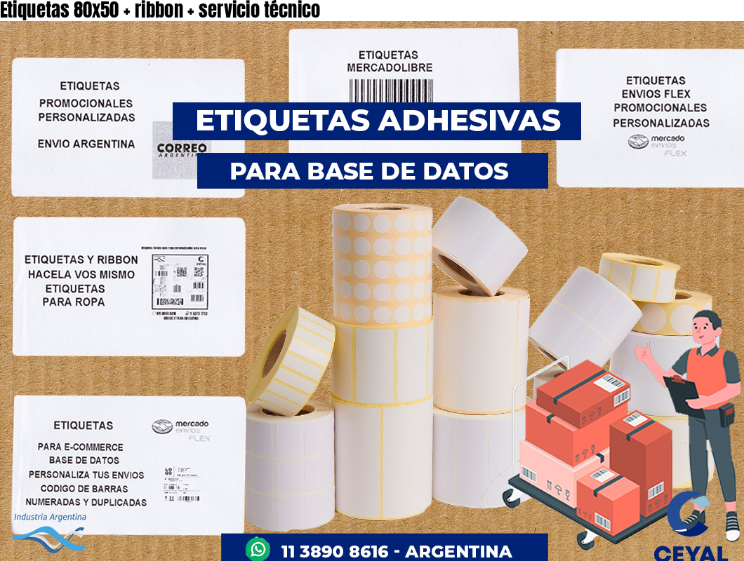 Etiquetas 80x50 ribbon servicio técnico