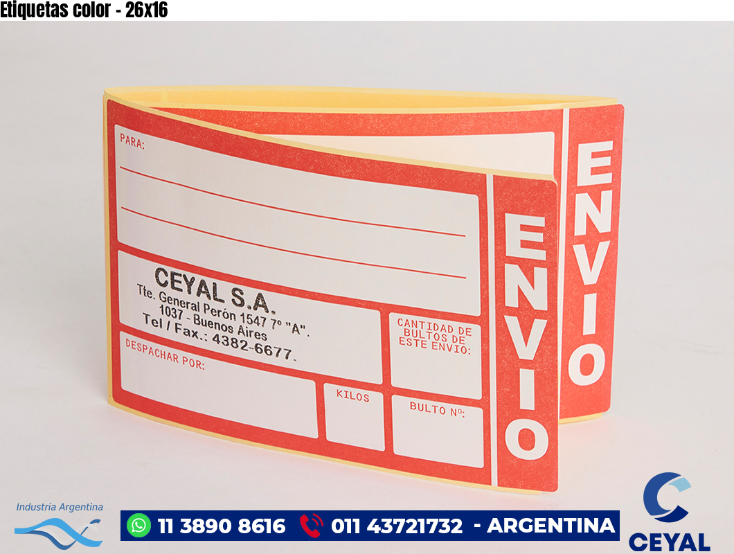 Etiquetas color - 26x16