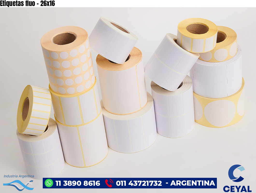 Etiquetas fluo - 26x16