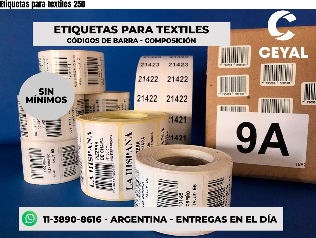 Etiquetas para textiles 250
