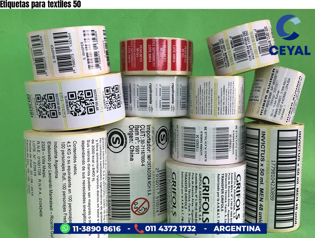 Etiquetas para textiles 50