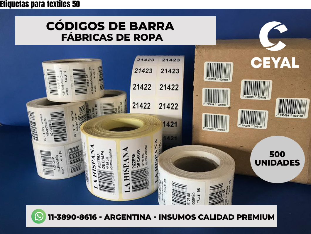 Etiquetas para textiles 50