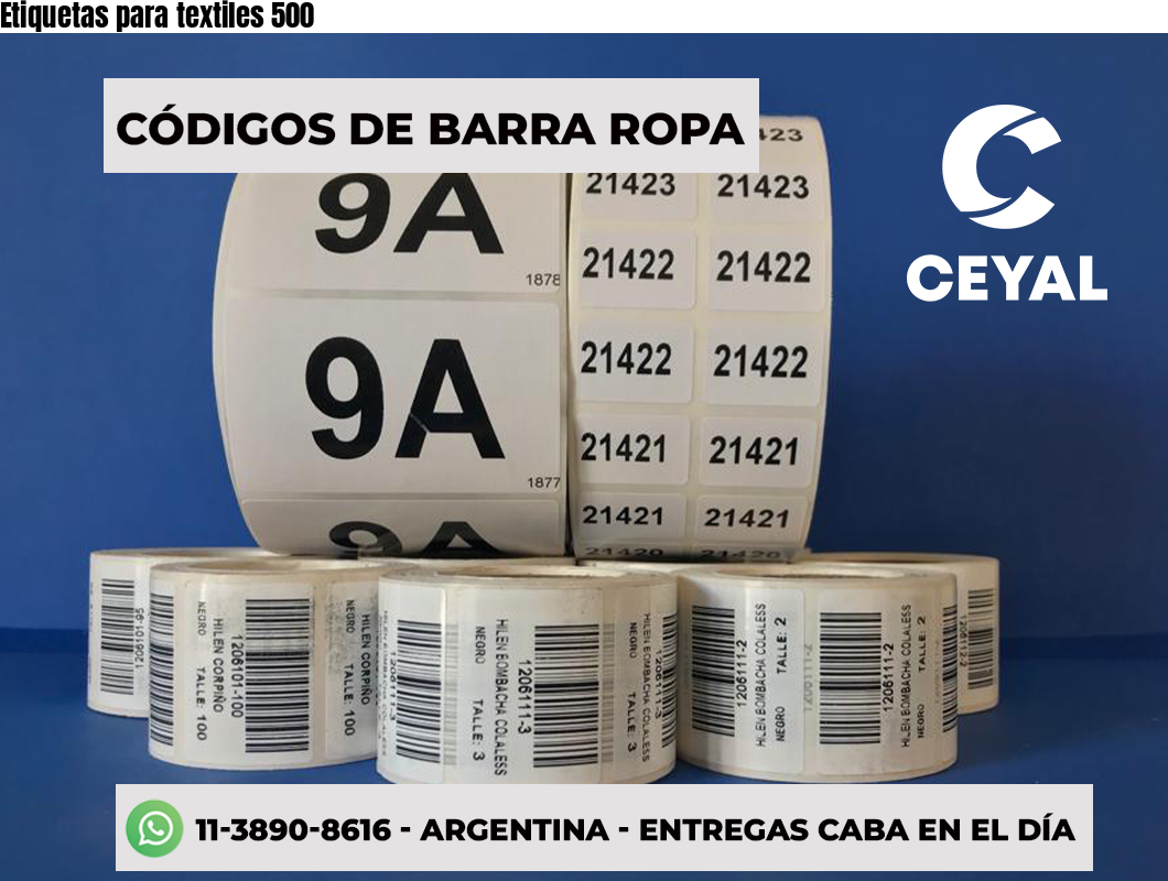 Etiquetas para textiles 500