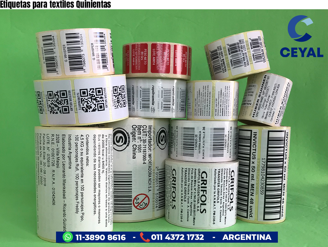 Etiquetas para textiles Quinientas
