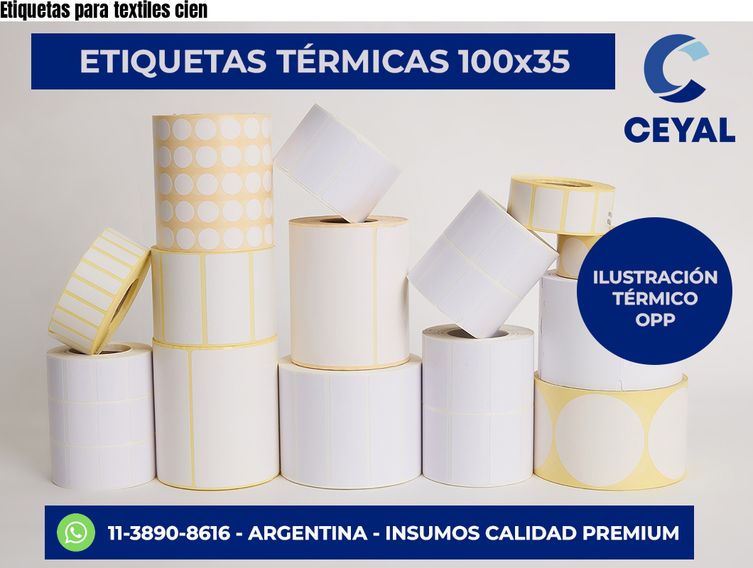 Etiquetas para textiles cien
