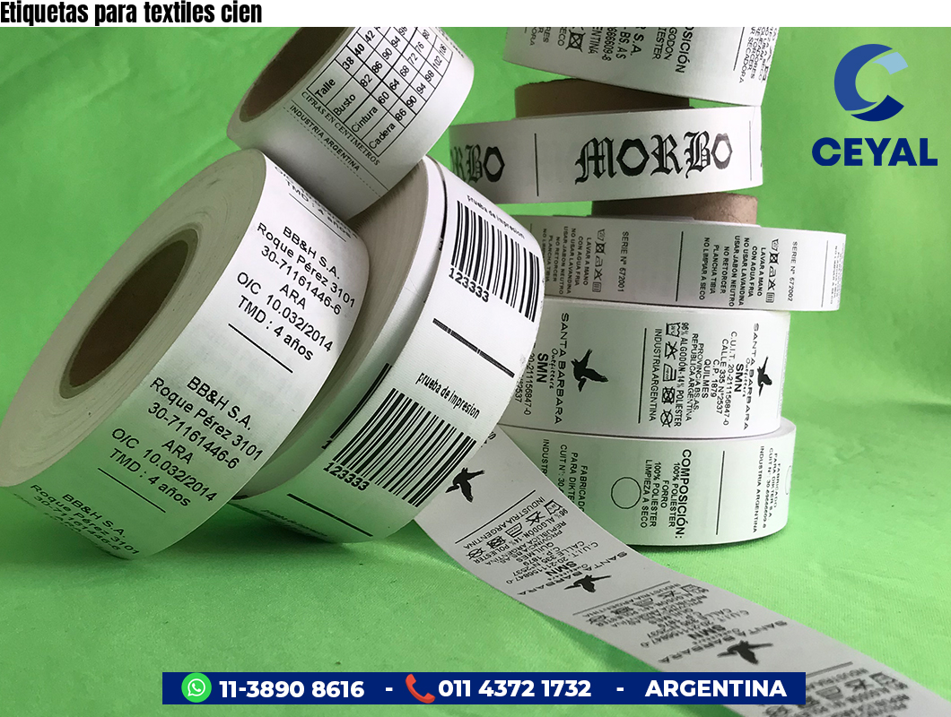 Etiquetas para textiles cien