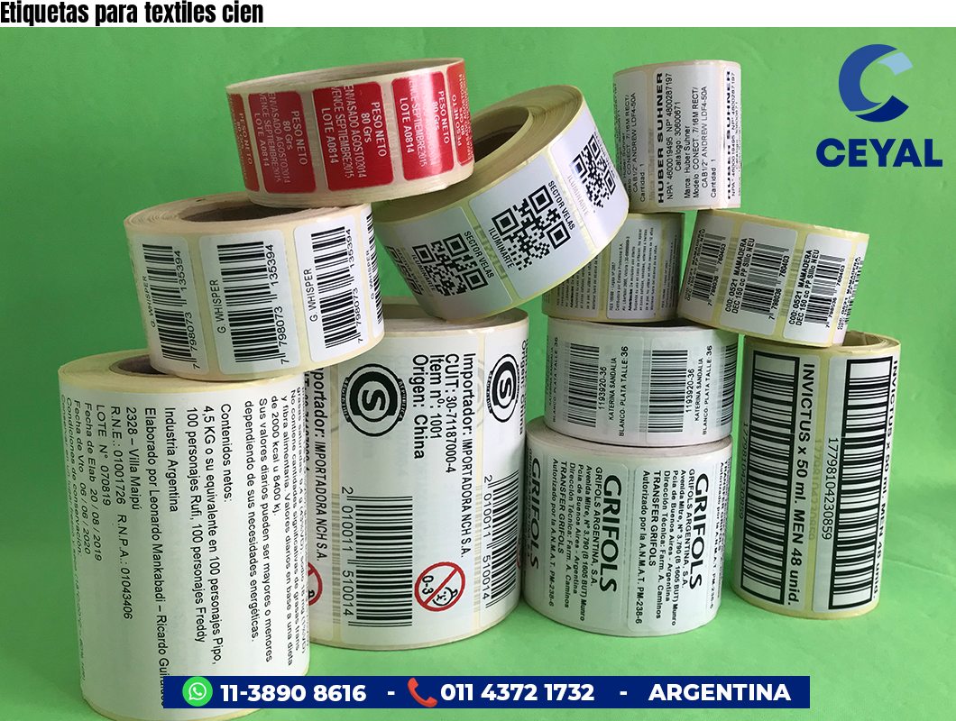 Etiquetas para textiles cien