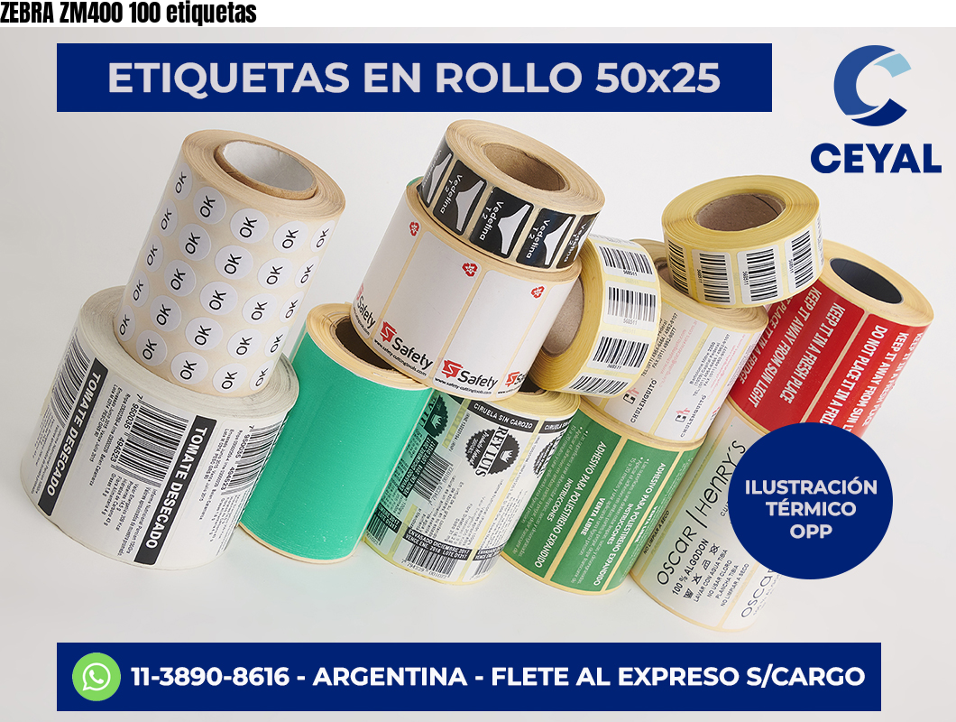 ZEBRA ZM400 100 etiquetas