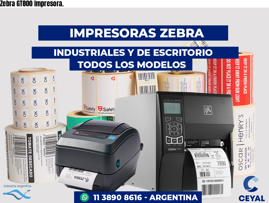 Zebra GT800 Impresora.