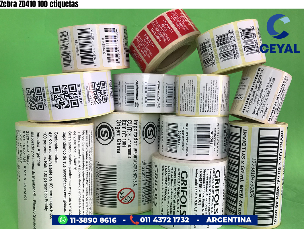 Zebra ZD410 100 etiquetas