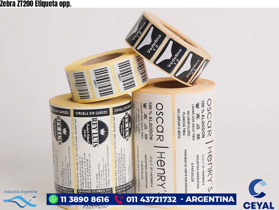 Zebra ZT200 Etiqueta opp.