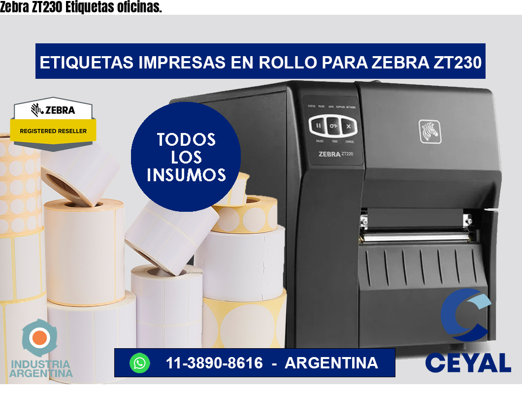 Zebra ZT230 Etiquetas oficinas.