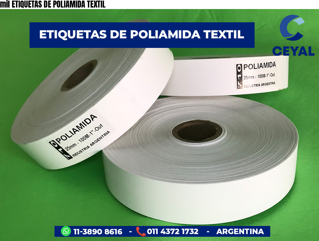mil ETIQUETAS DE POLIAMIDA TEXTIL