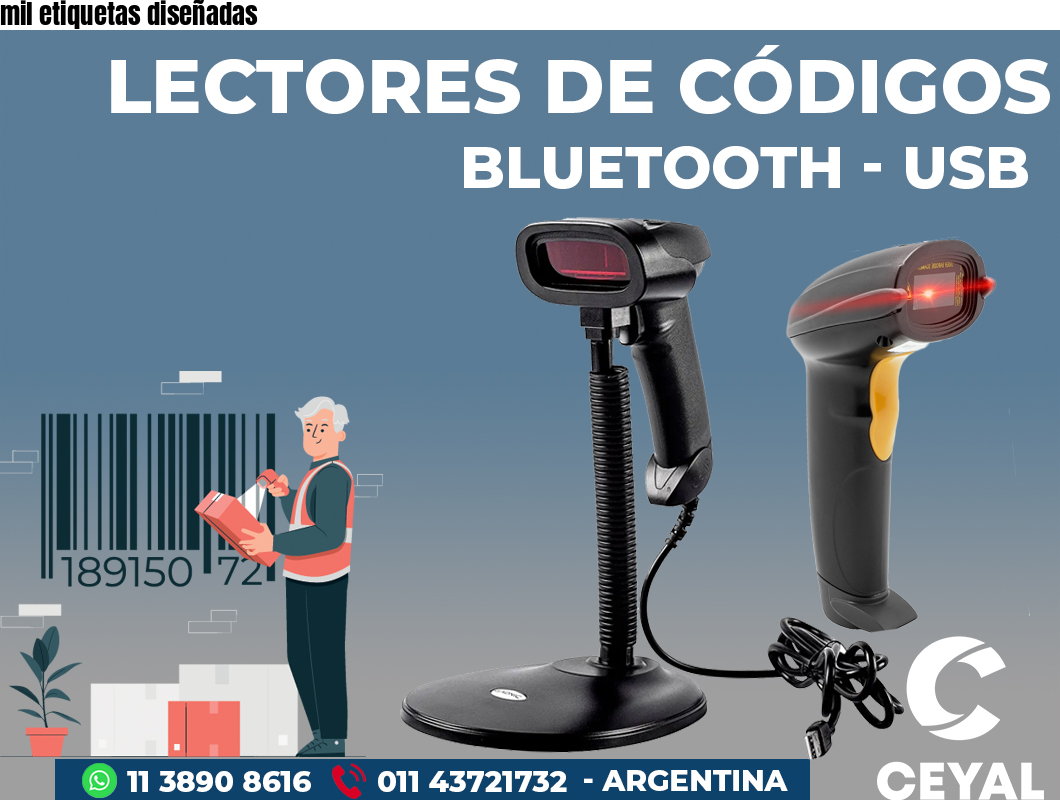 mil etiquetas diseñadas