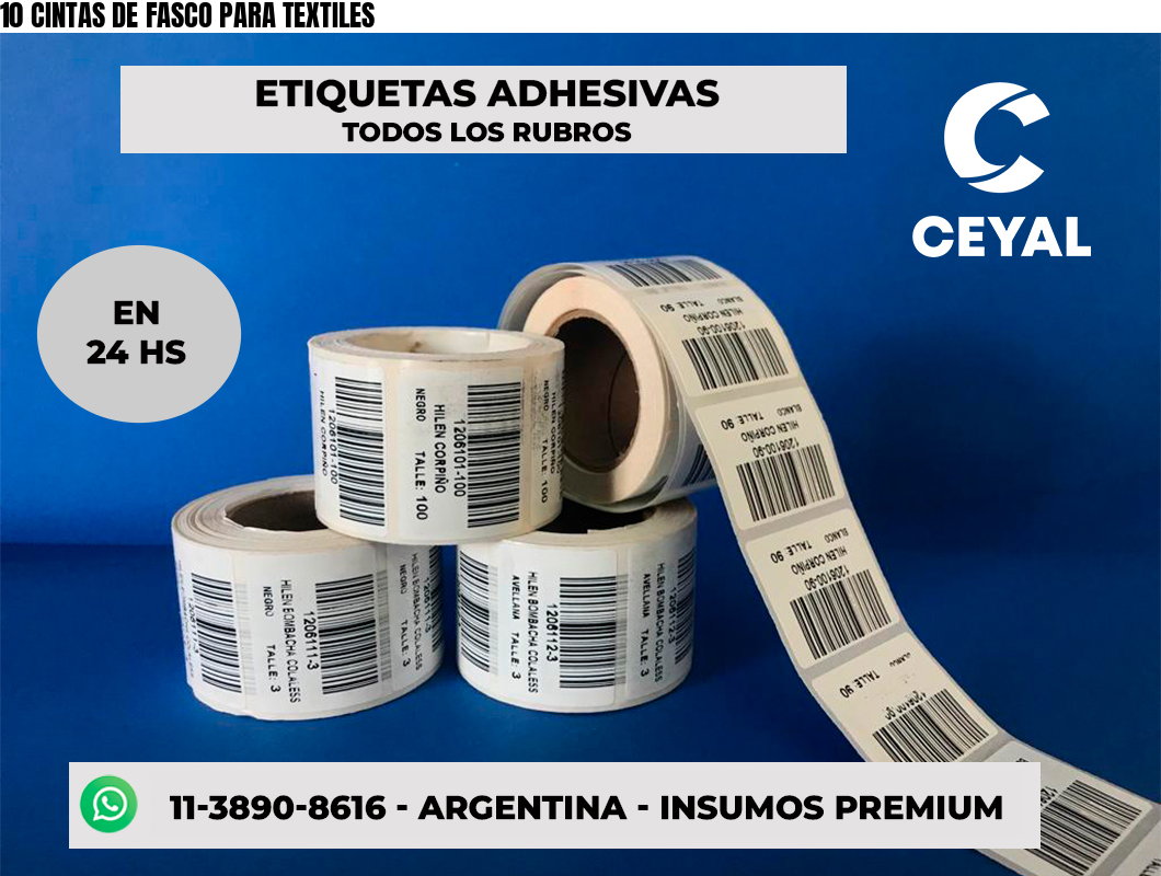10 CINTAS DE FASCO PARA TEXTILES