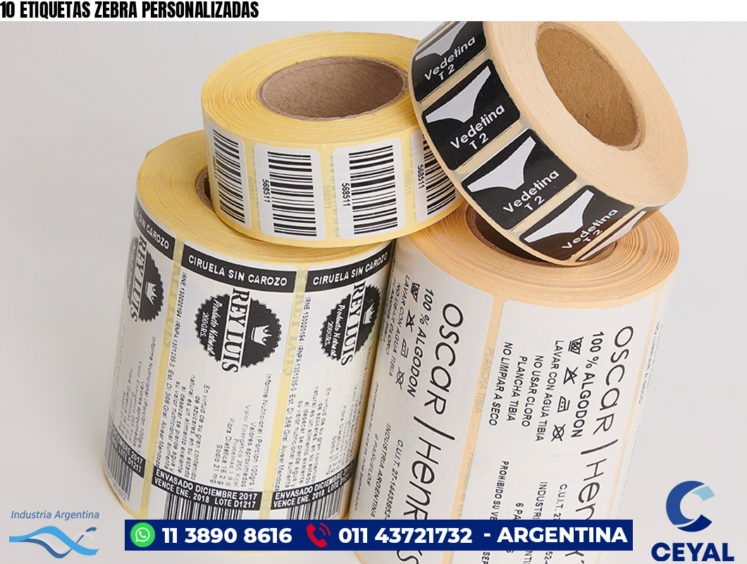 10 ETIQUETAS ZEBRA PERSONALIZADAS