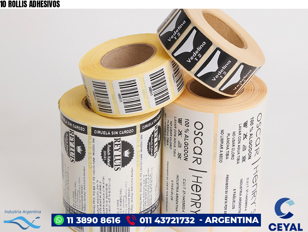 10 ROLLIS ADHESIVOS