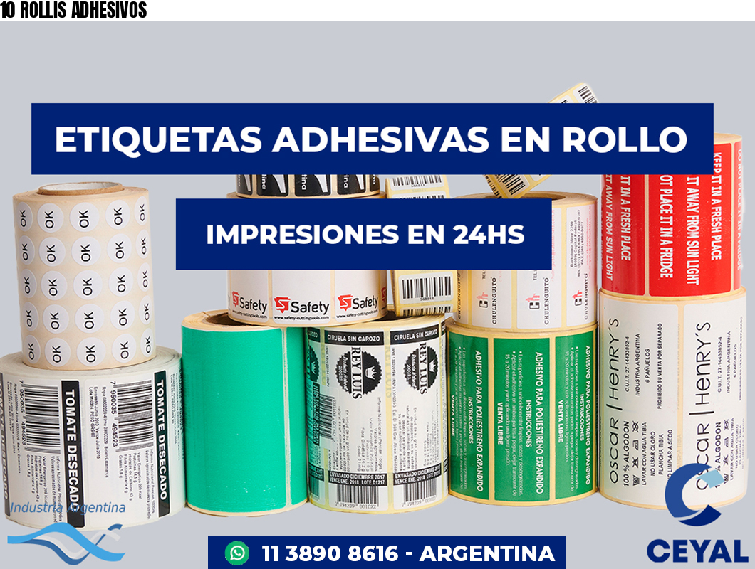 10 ROLLIS ADHESIVOS