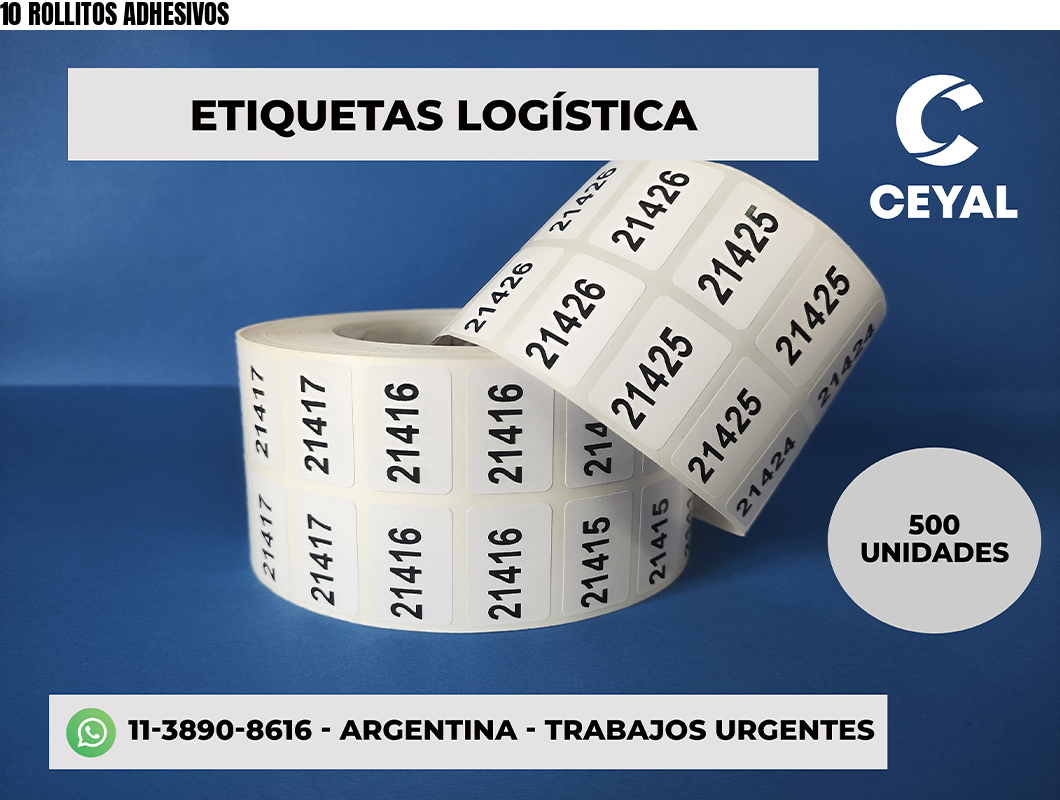 10 ROLLITOS ADHESIVOS