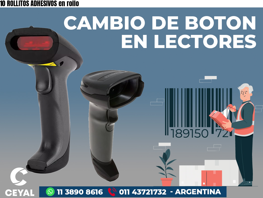 10 ROLLITOS ADHESIVOS en rollo