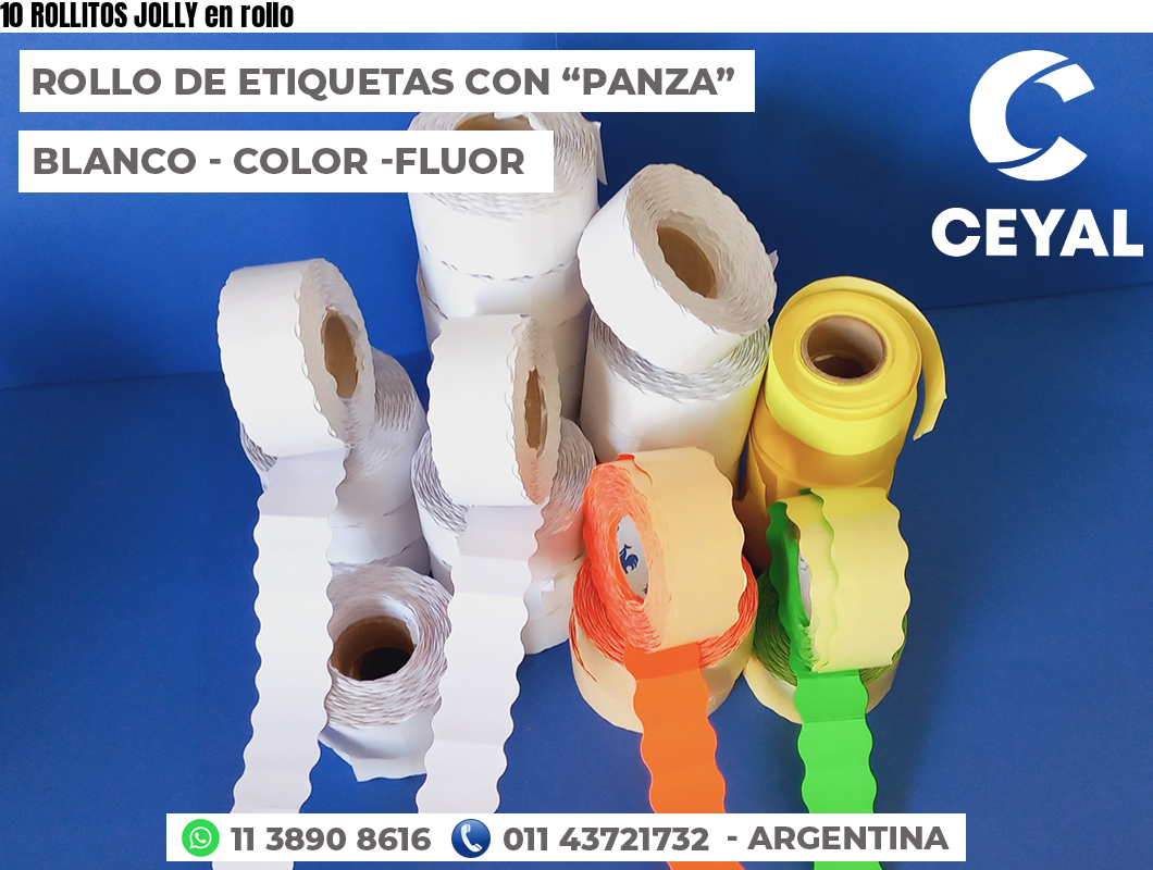 10 ROLLITOS JOLLY en rollo