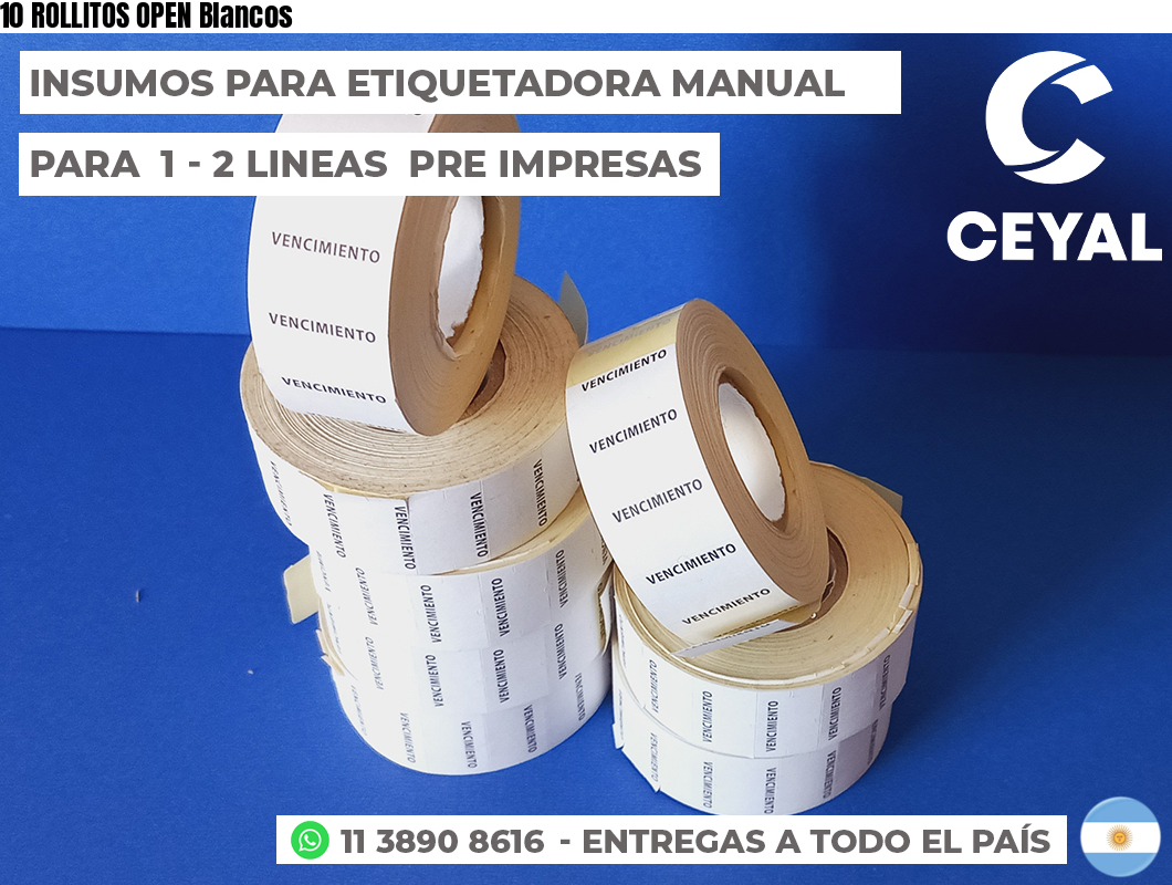 10 ROLLITOS OPEN Blancos