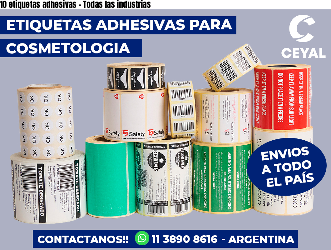 10 etiquetas adhesivas – Todas las industrias