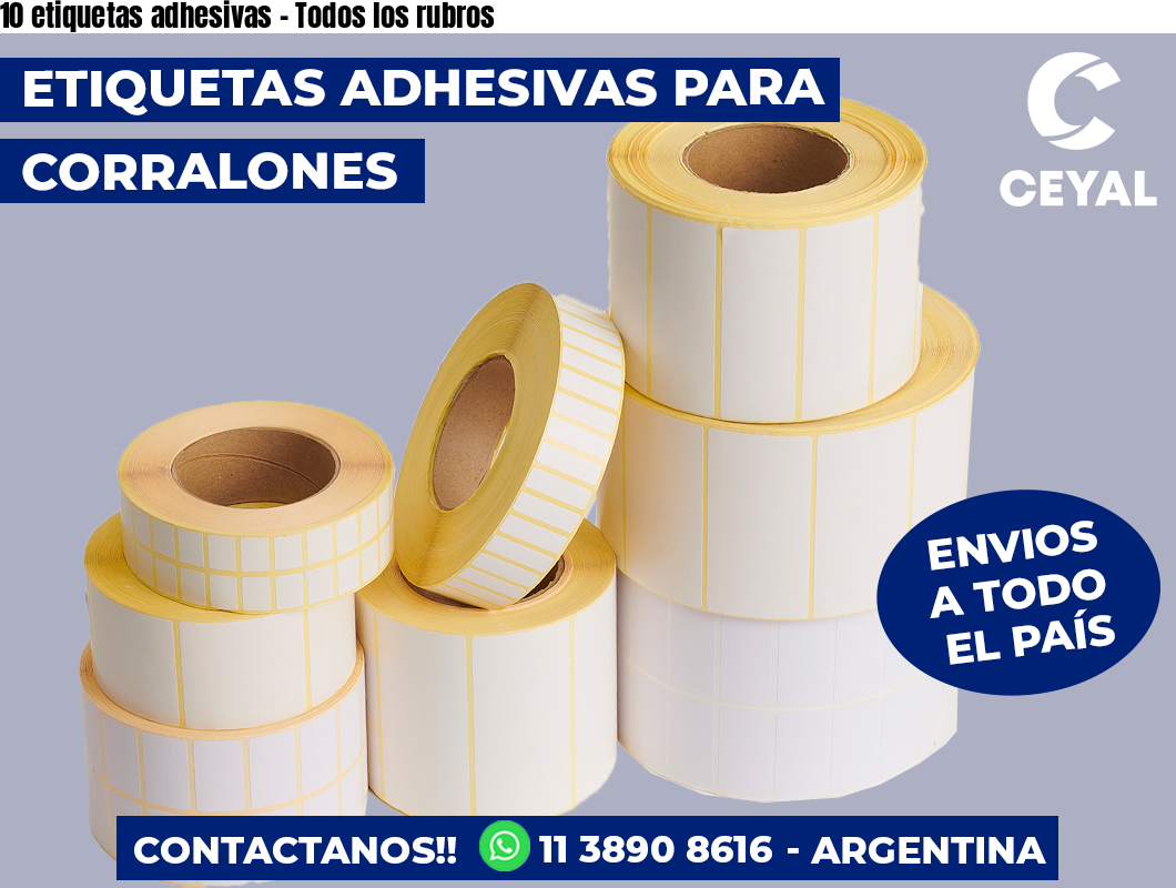 10 etiquetas adhesivas - Todos los rubros