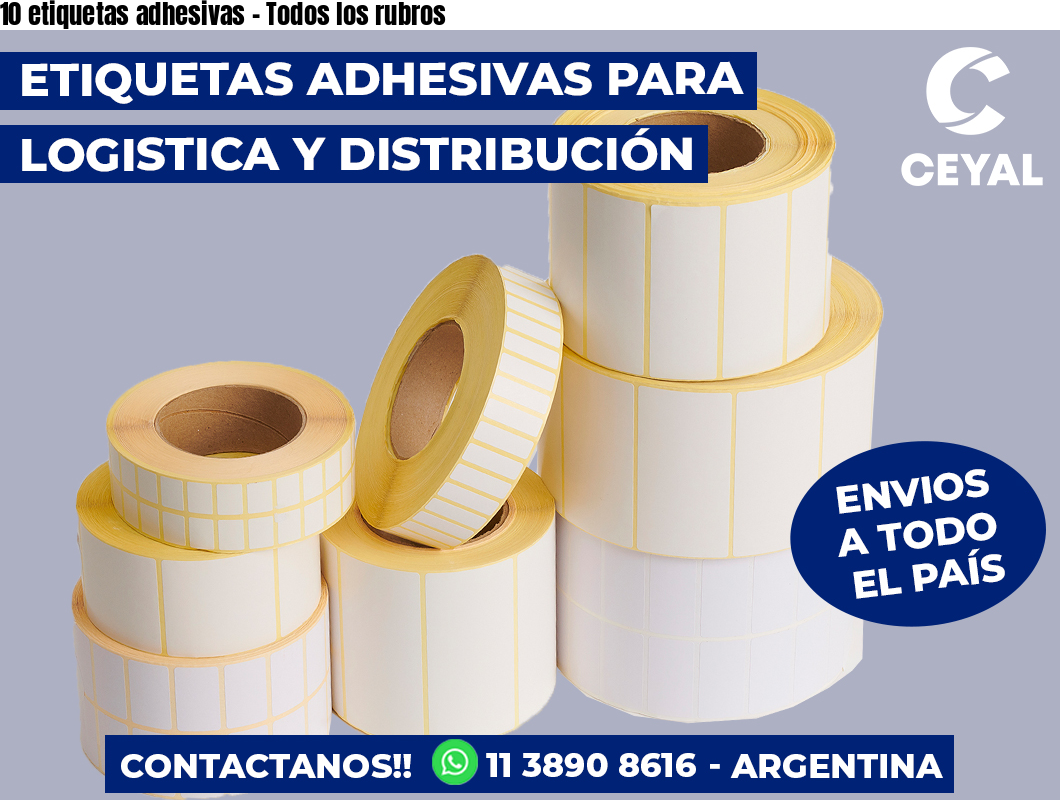 10 etiquetas adhesivas - Todos los rubros