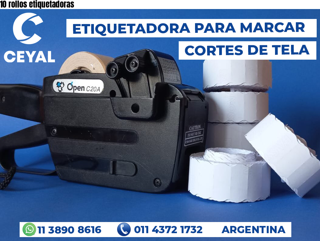 10 rollos etiquetadoras