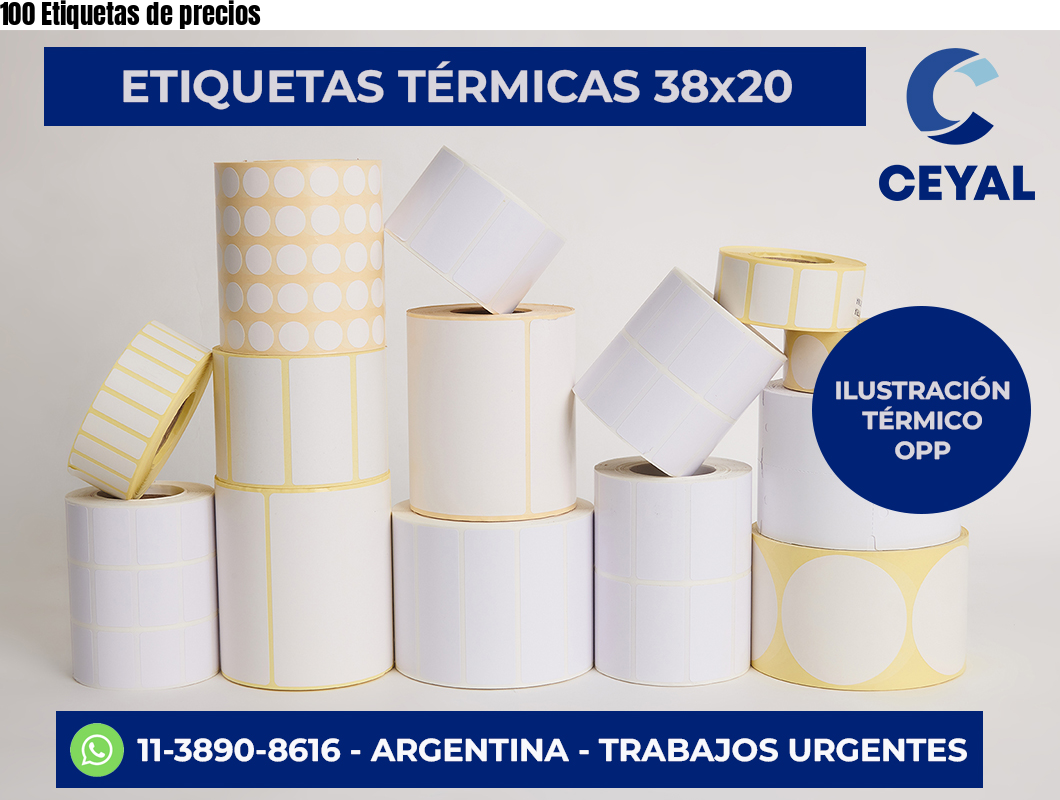 100 Etiquetas de precios