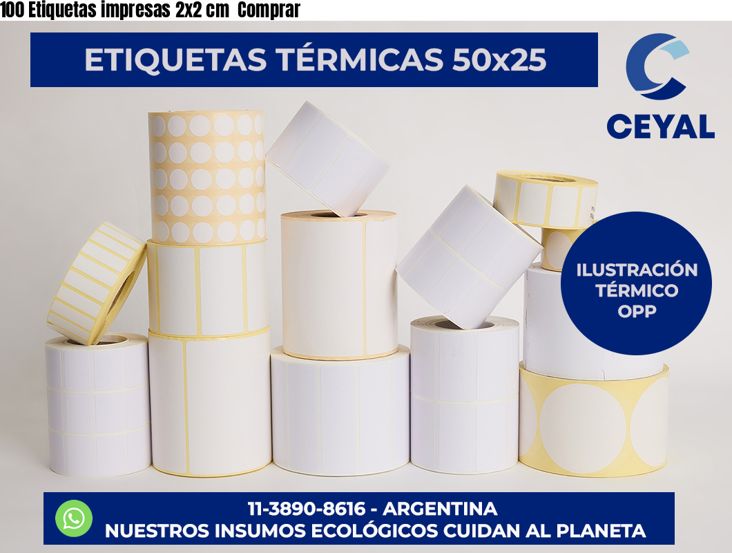 100 Etiquetas impresas 2×2 cm  Comprar