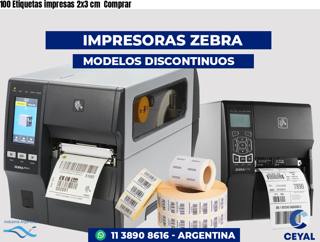 100 Etiquetas impresas 2x3 cm Comprar