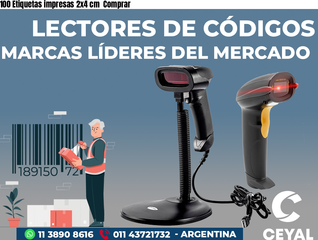 100 Etiquetas impresas 2x4 cm Comprar