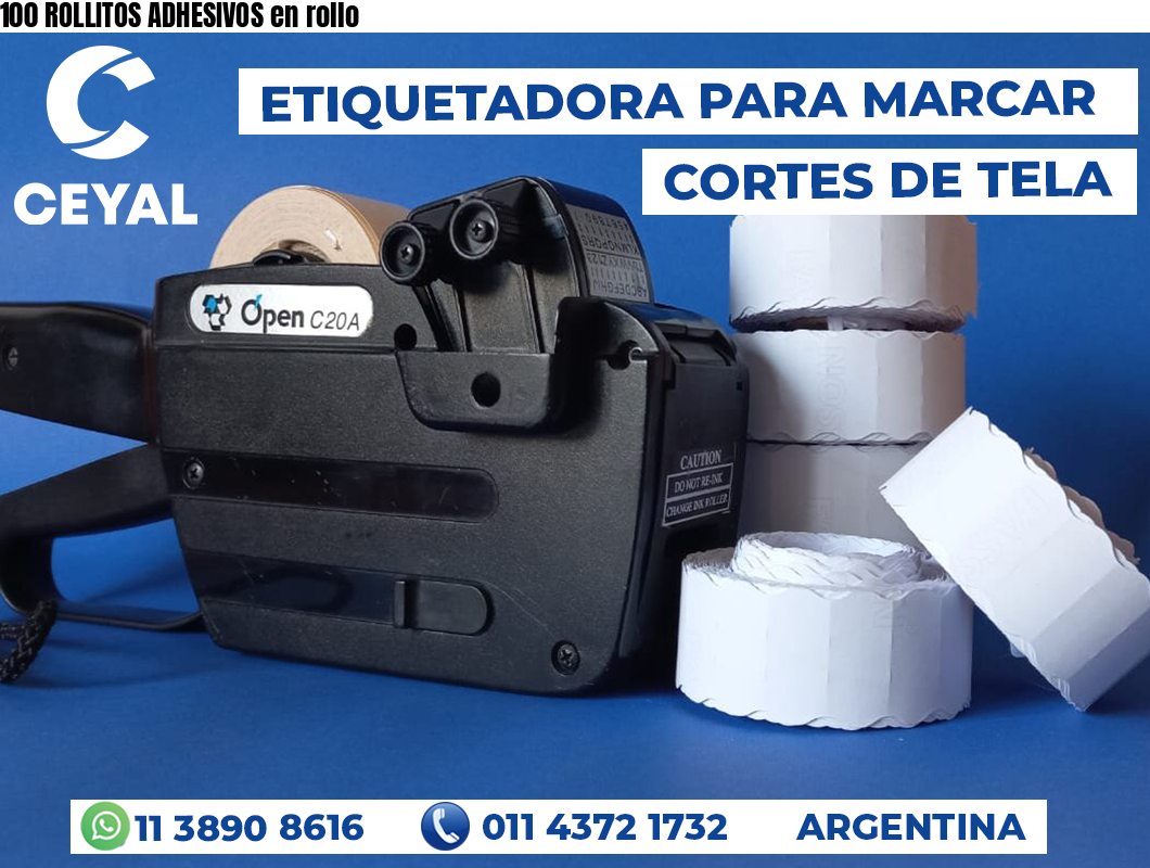 100 ROLLITOS ADHESIVOS en rollo