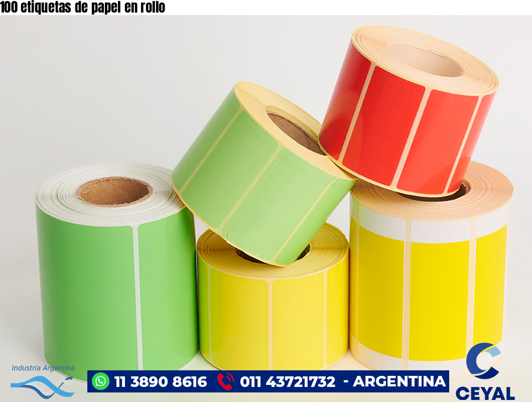 100 etiquetas de papel en rollo