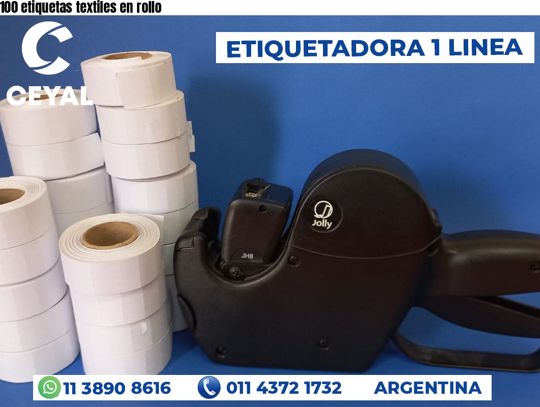 100 etiquetas textiles en rollo