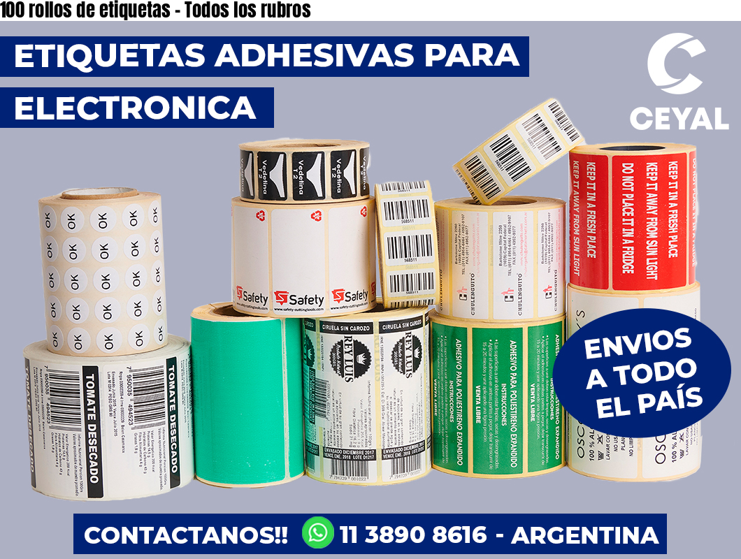100 rollos de etiquetas - Todos los rubros