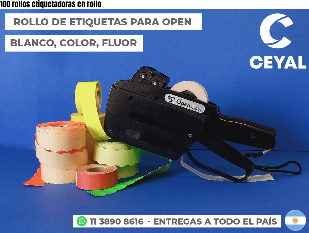 100 rollos etiquetadoras en rollo