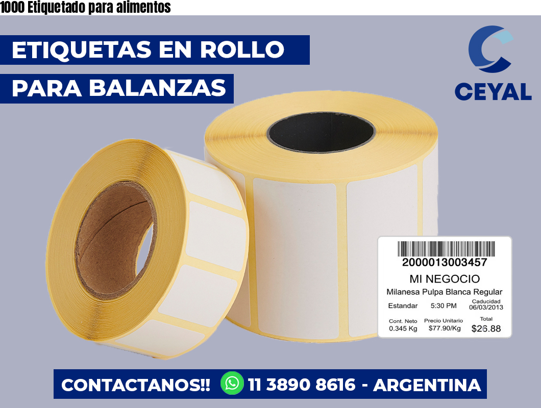 1000 Etiquetado para alimentos