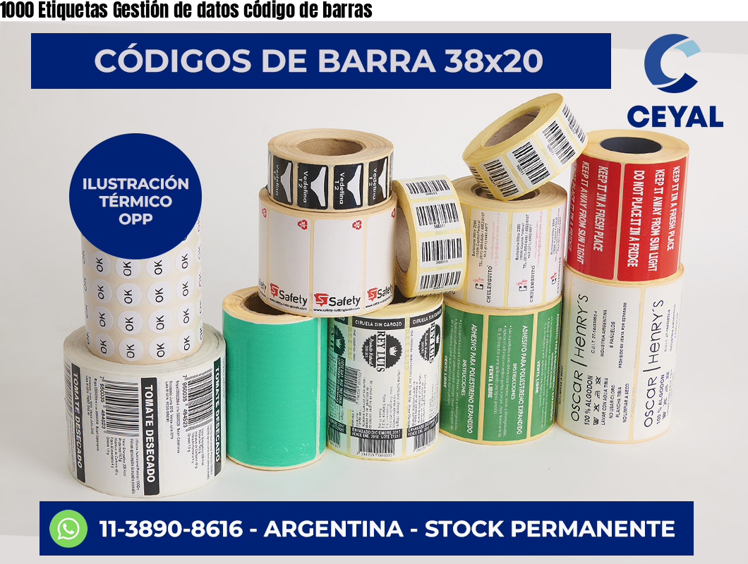 1000 Etiquetas Gestión de datos código de barras