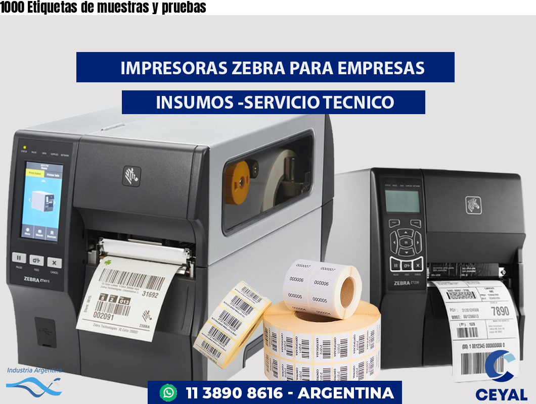1000 Etiquetas de muestras y pruebas